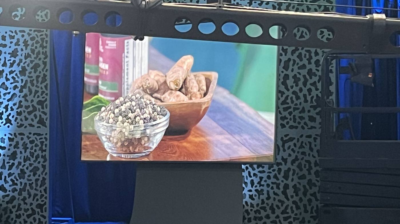 Props detail displayed on the studio LED monitor