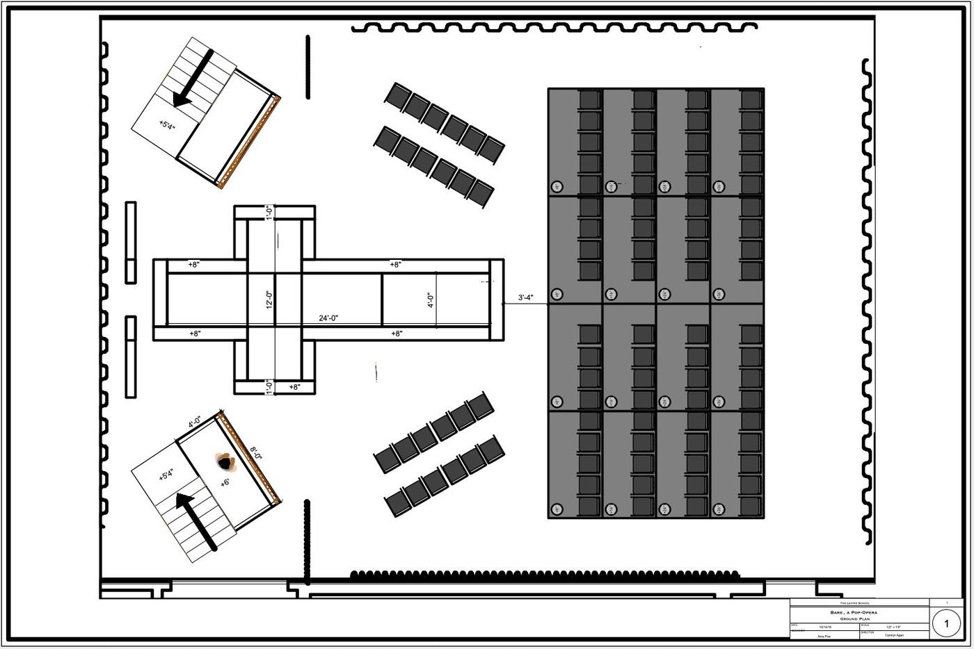 Ground plan — cruciform thrust with full house layout