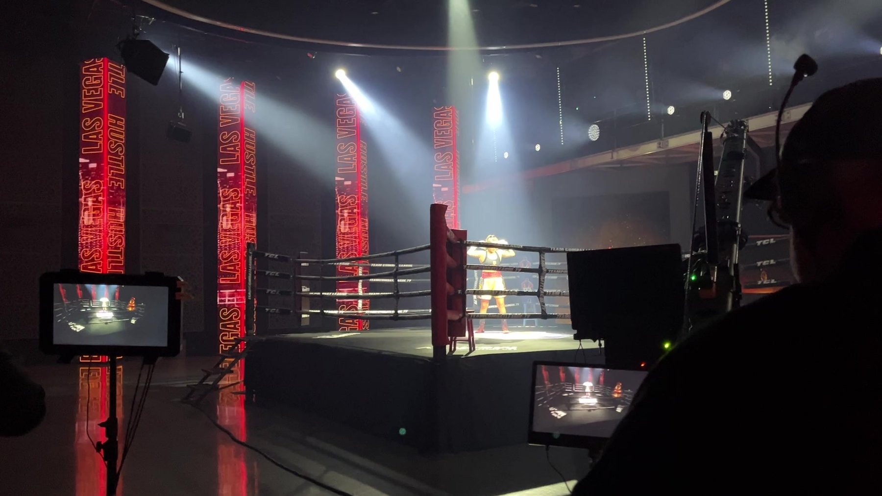 Team Boxing League — crew and monitors filming the ring