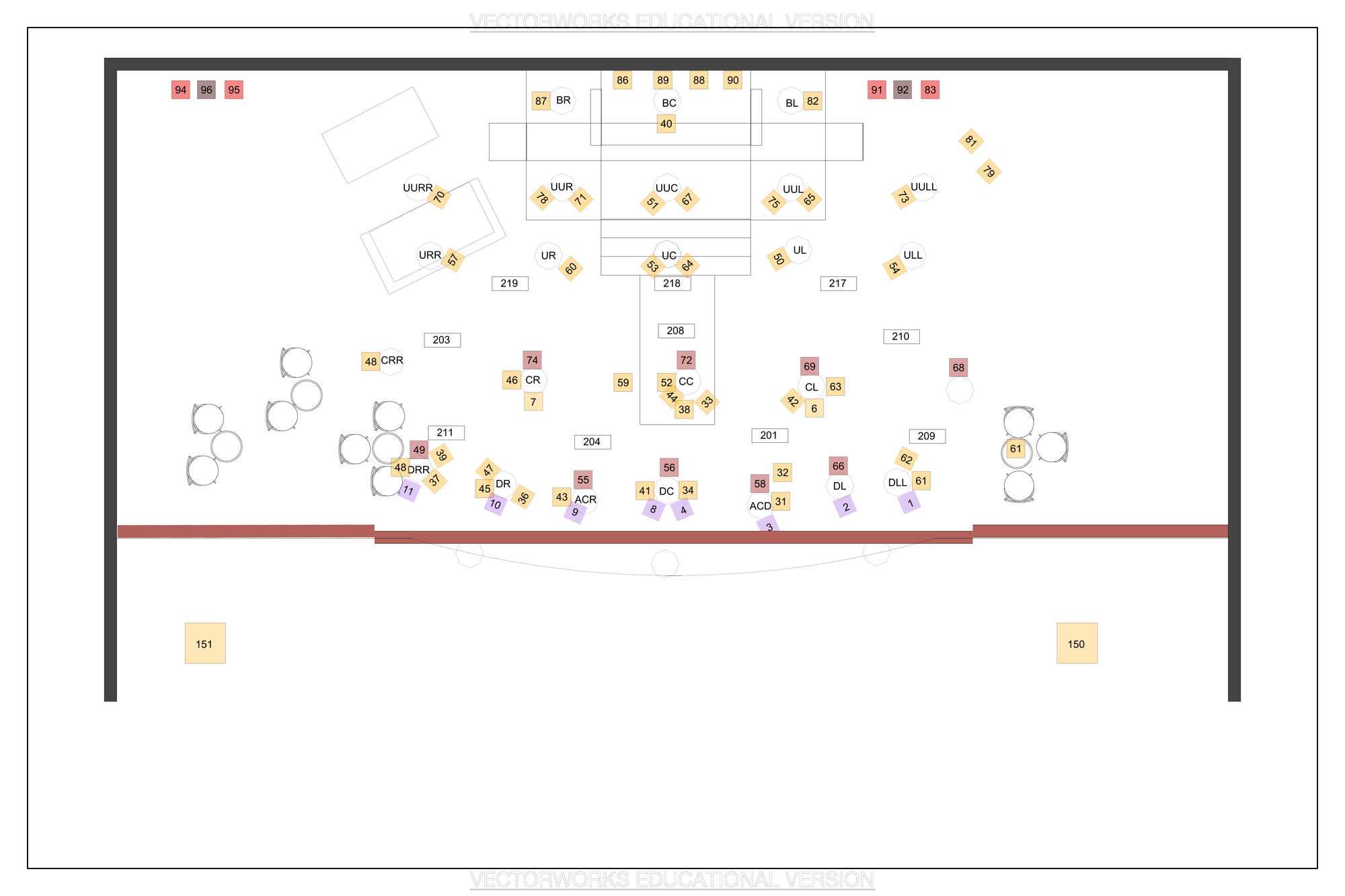 Cabaret magic sheet — channel layout and color key