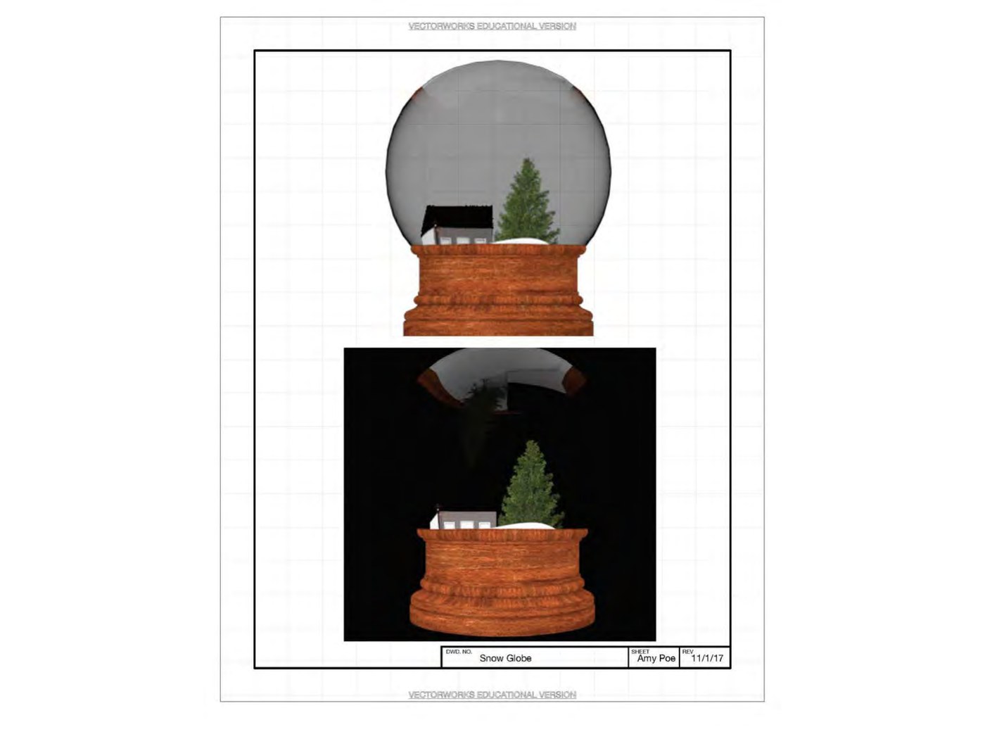 Snow globe — 3D model study