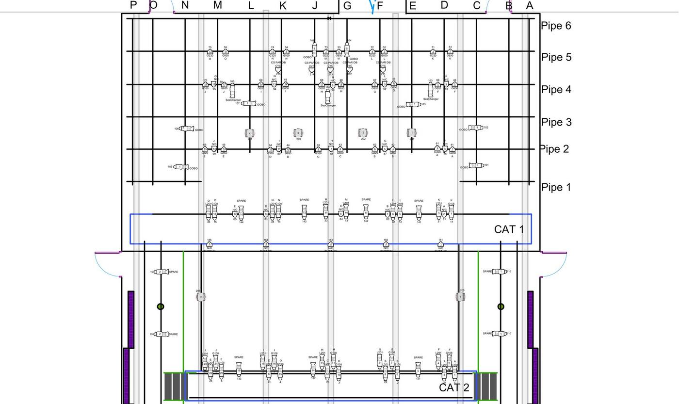 Courtyard Theatre house light plot