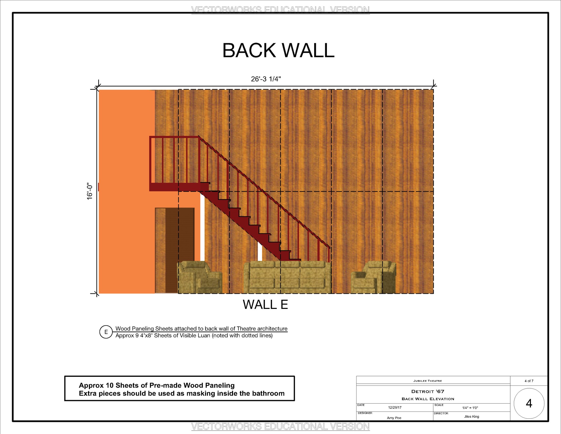 Back wall elevation