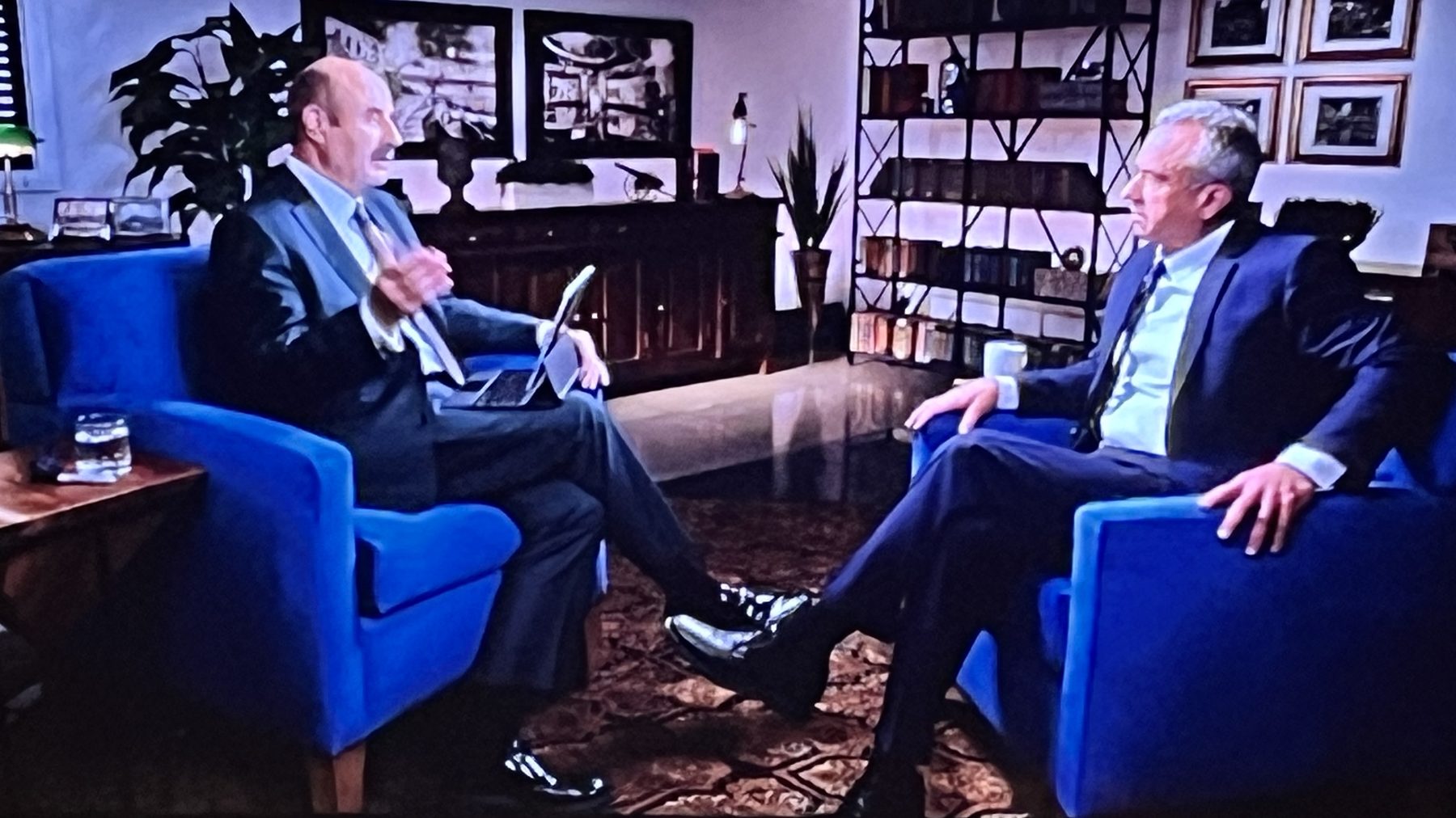 Interview set — full two-shot on camera