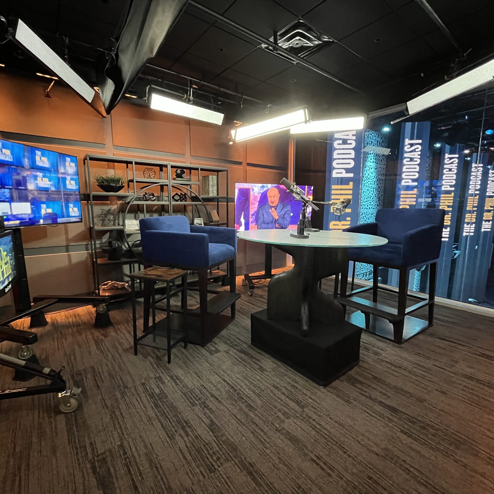Podcast studio — alternate angle
