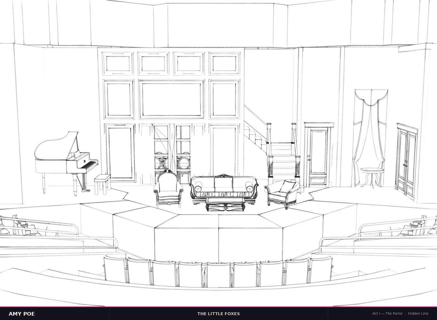 Act I — hidden line wireframe
