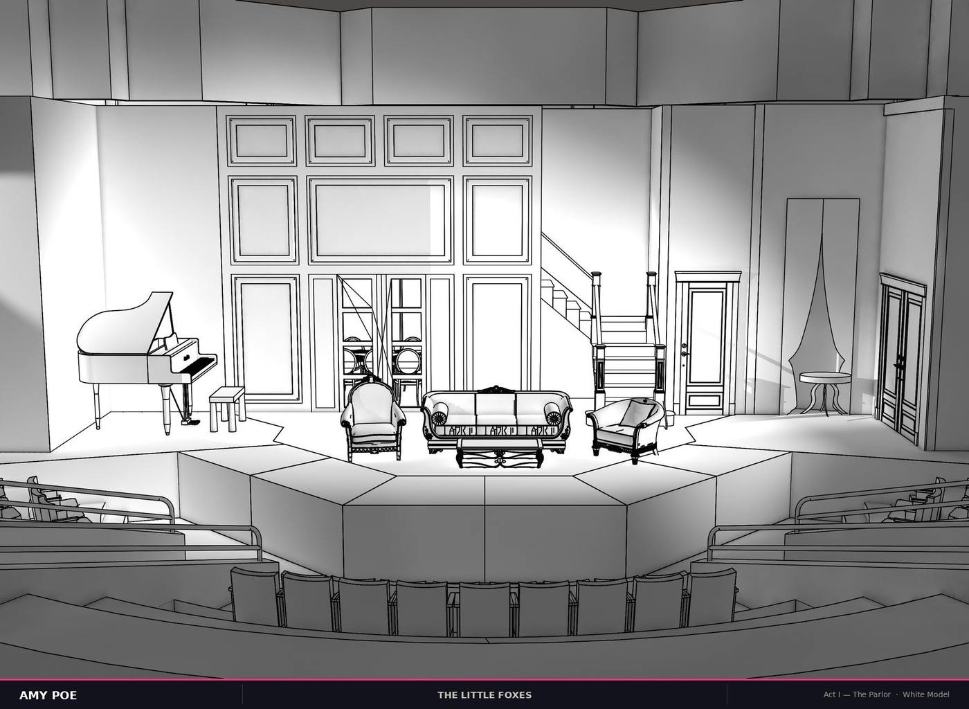 Act I — white model rendering