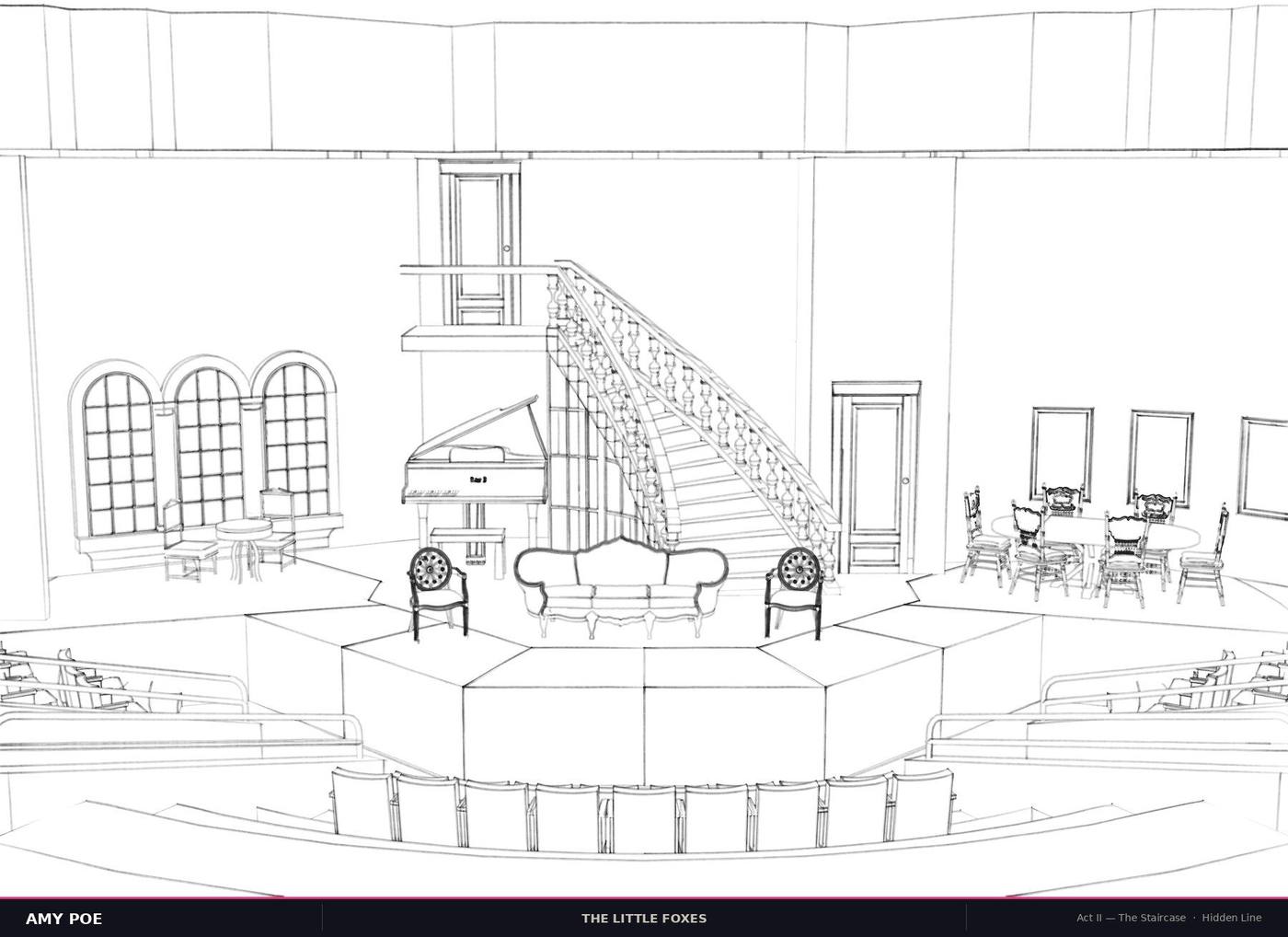 Act II — hidden line wireframe