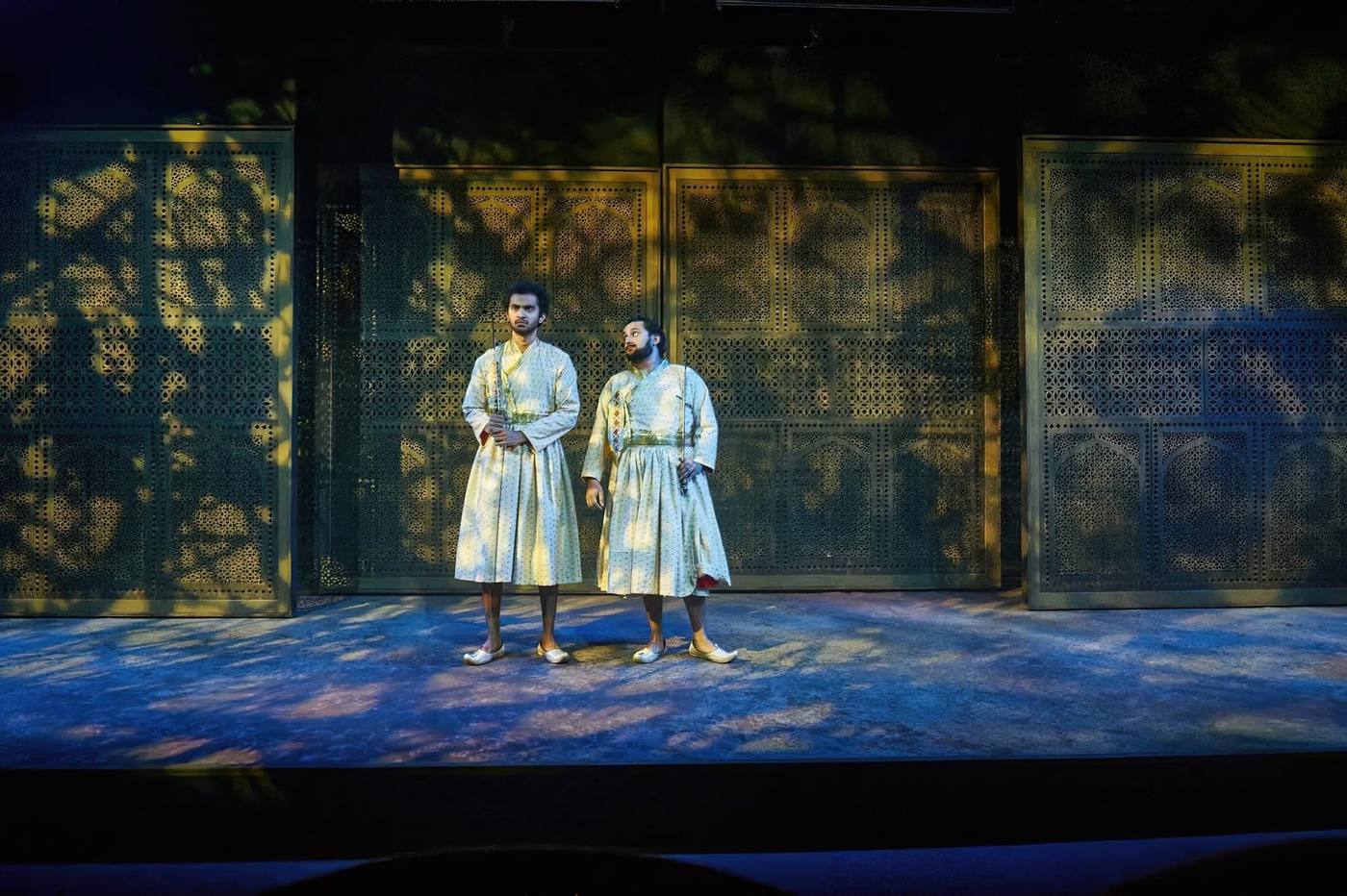 Guards with gobo projections on lattice