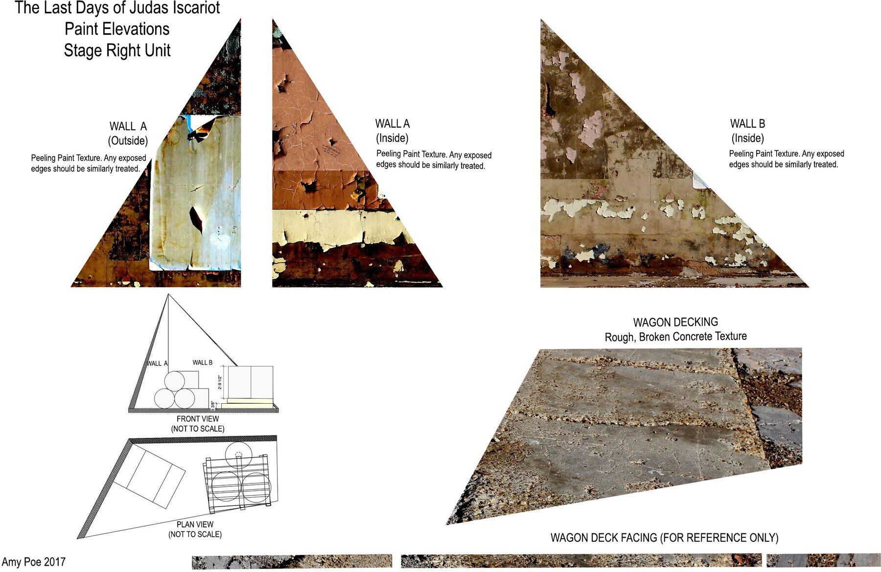 Paint elevation — Stage Right unit, Walls A and B with wagon decking