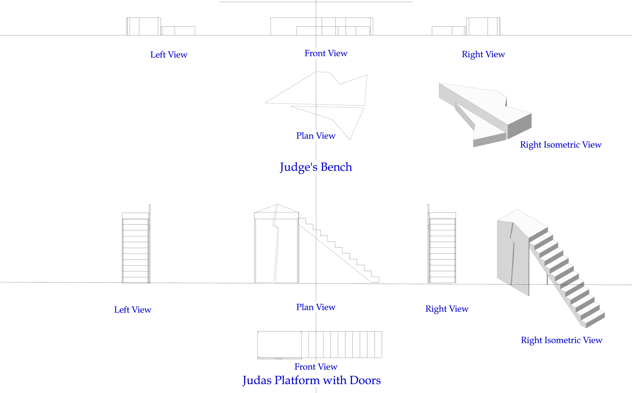 Construction plate — Judge's Bench and Judas Platform