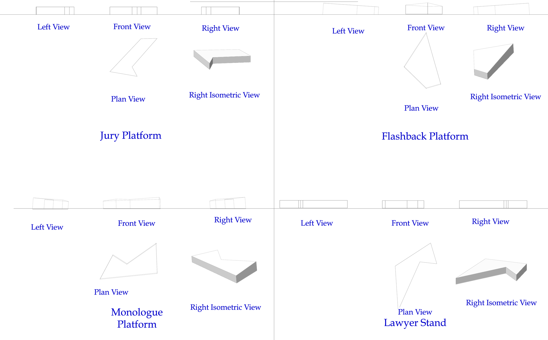Construction plate — Jury, Flashback, Monologue, Lawyer platforms