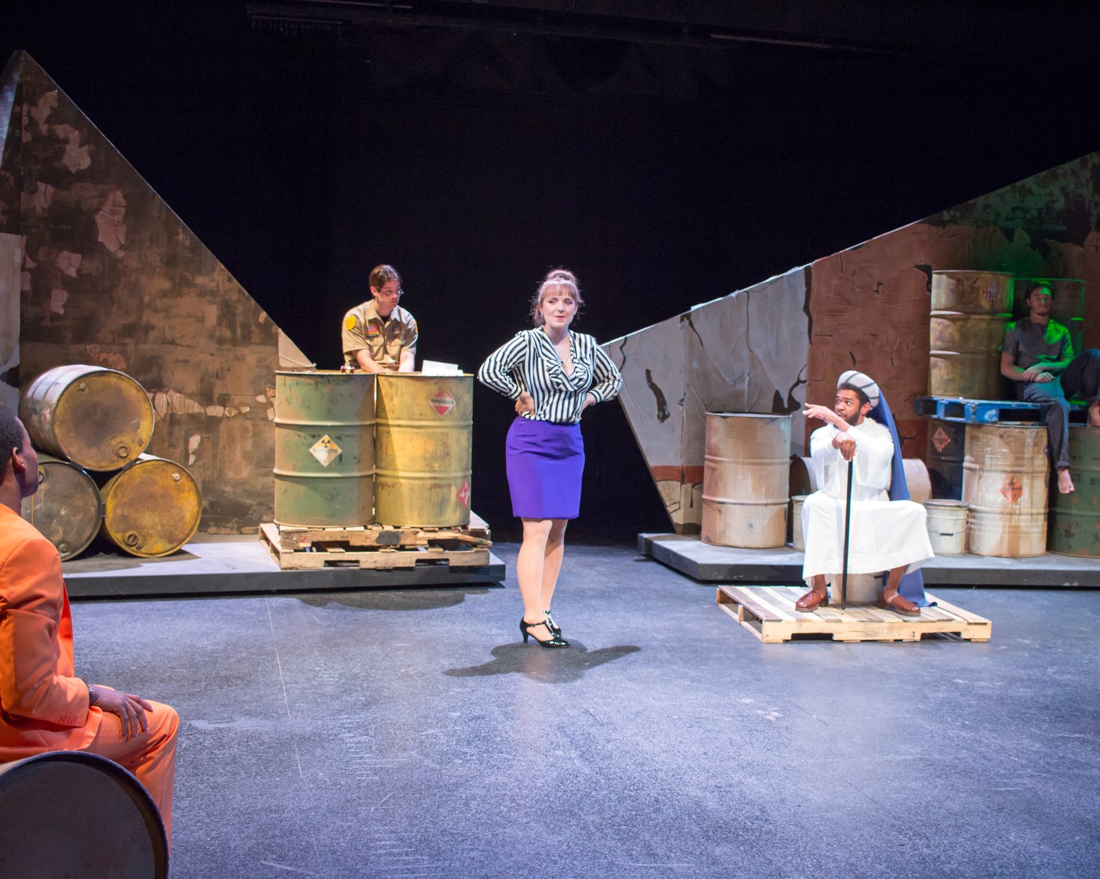 The Last Days of Judas Iscariot — full set in performance, both stage-right and stage-left units