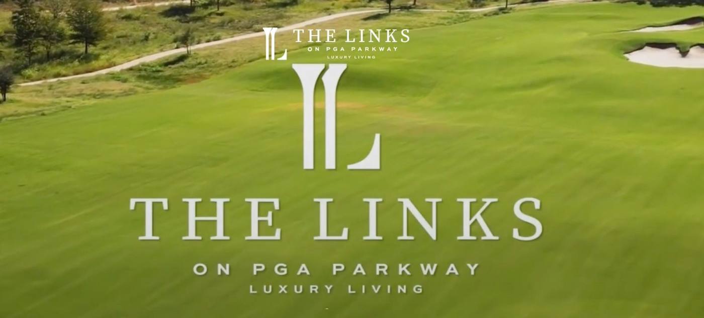 The Links on PGA Parkway — title card over the golf course