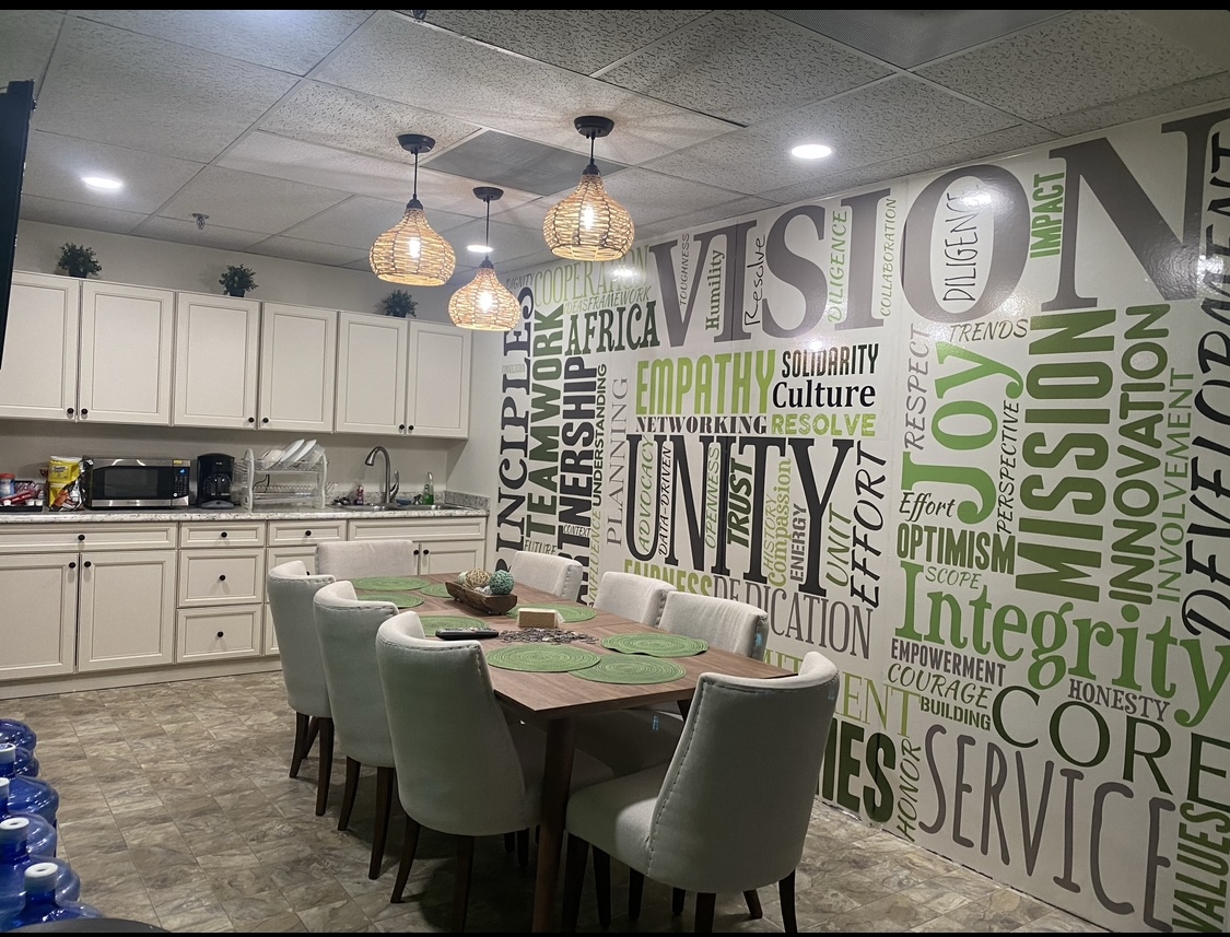 Finished — kitchen VISION word-cloud mural