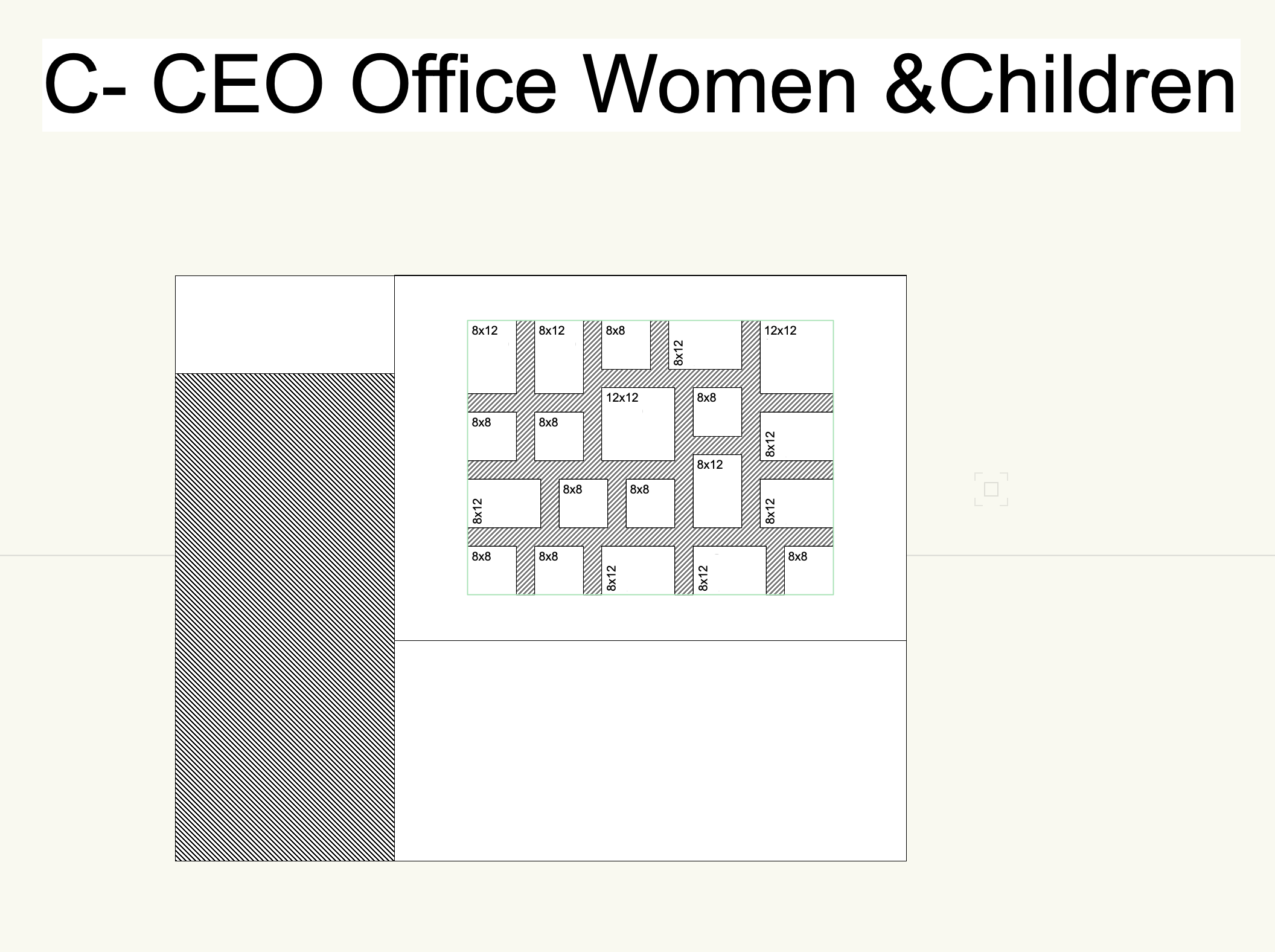 Layout plan — CEO Office Women & Children wall, 20 photos