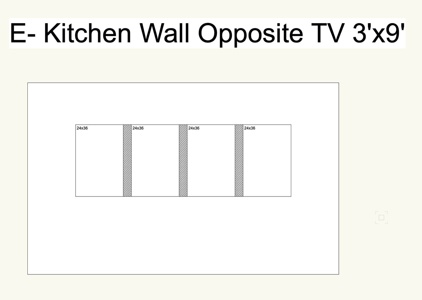 Layout plan — Kitchen wall opposite TV, 4 photos
