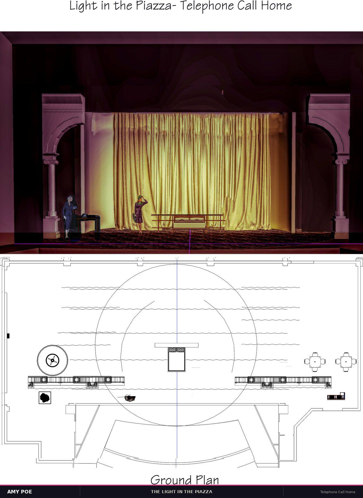 Telephone Call Home — rendering and ground plan