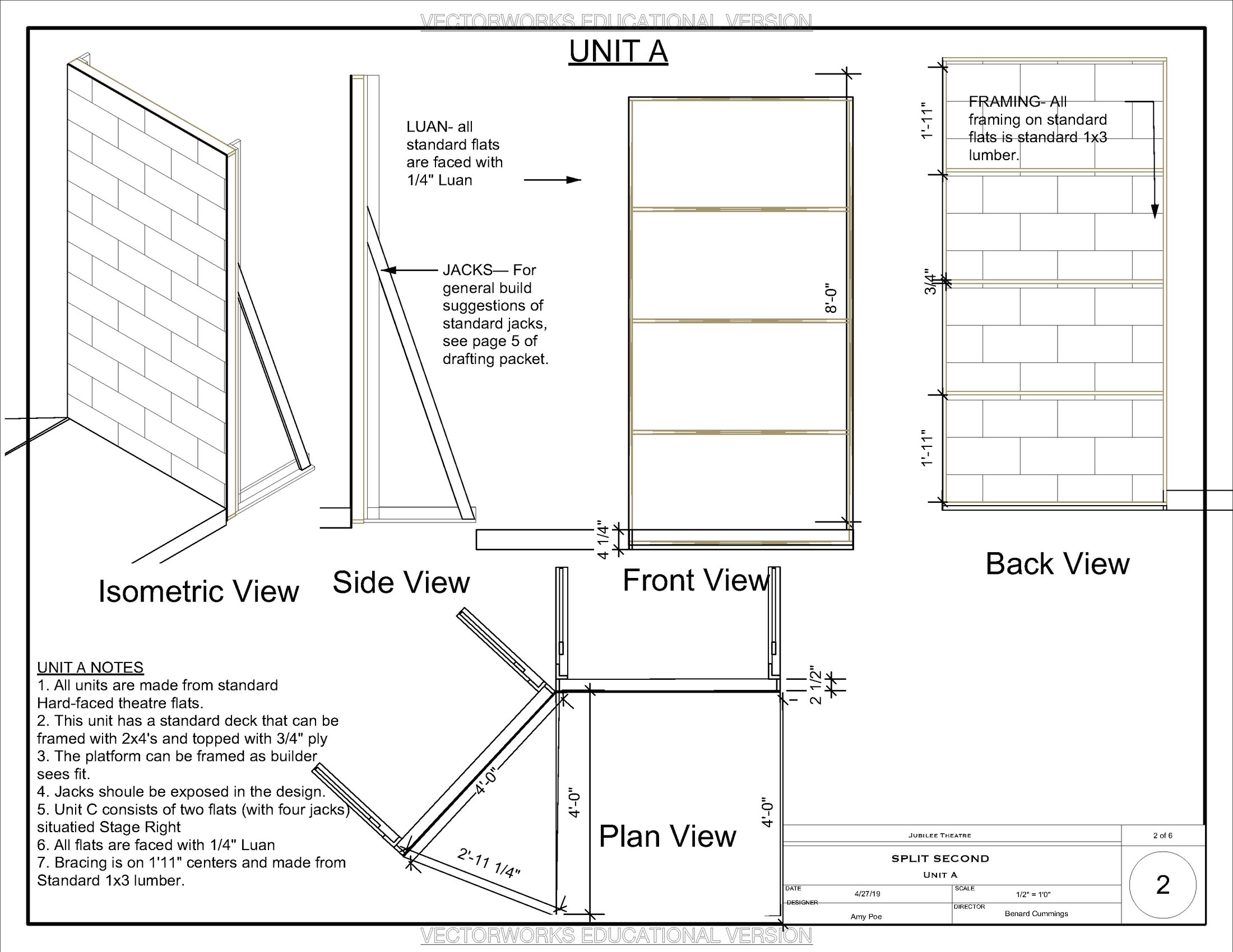 Unit A — construction views