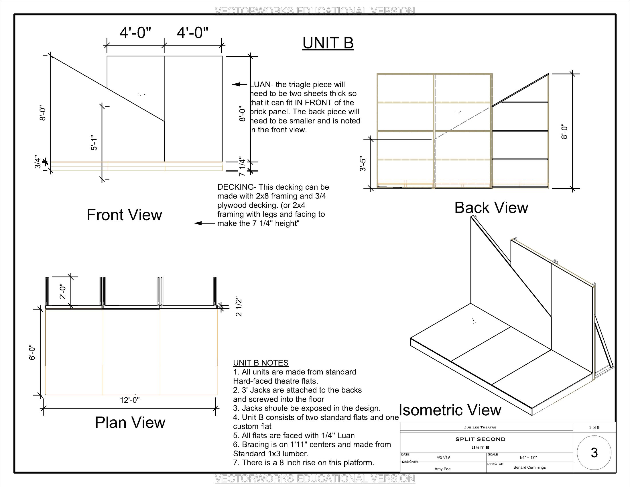 Unit B — construction views