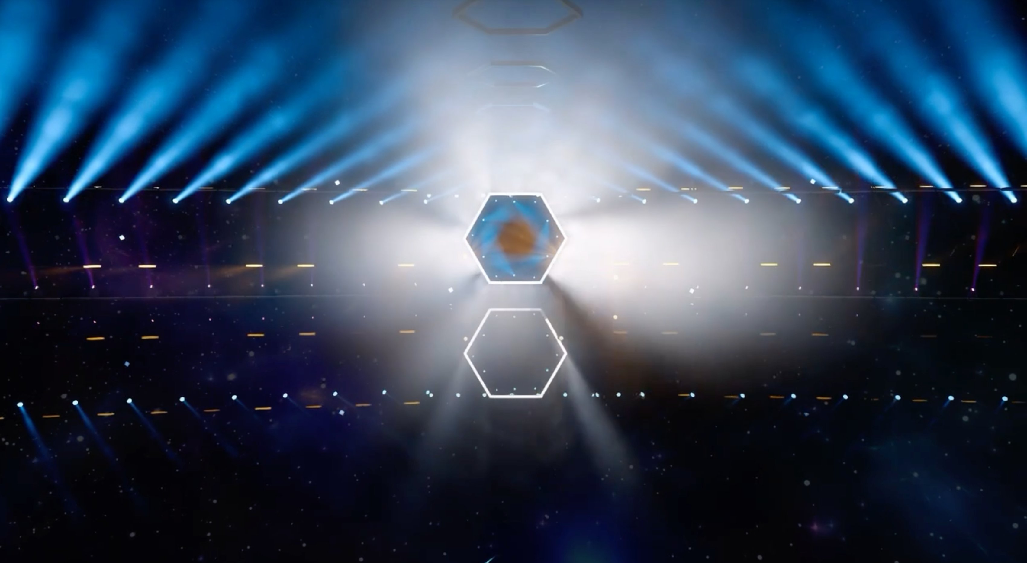 Concept rendering — gold star field