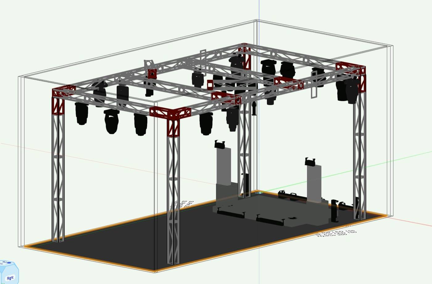 Vari-Lite Demo Room — Isometric Rig View, Vectorworks