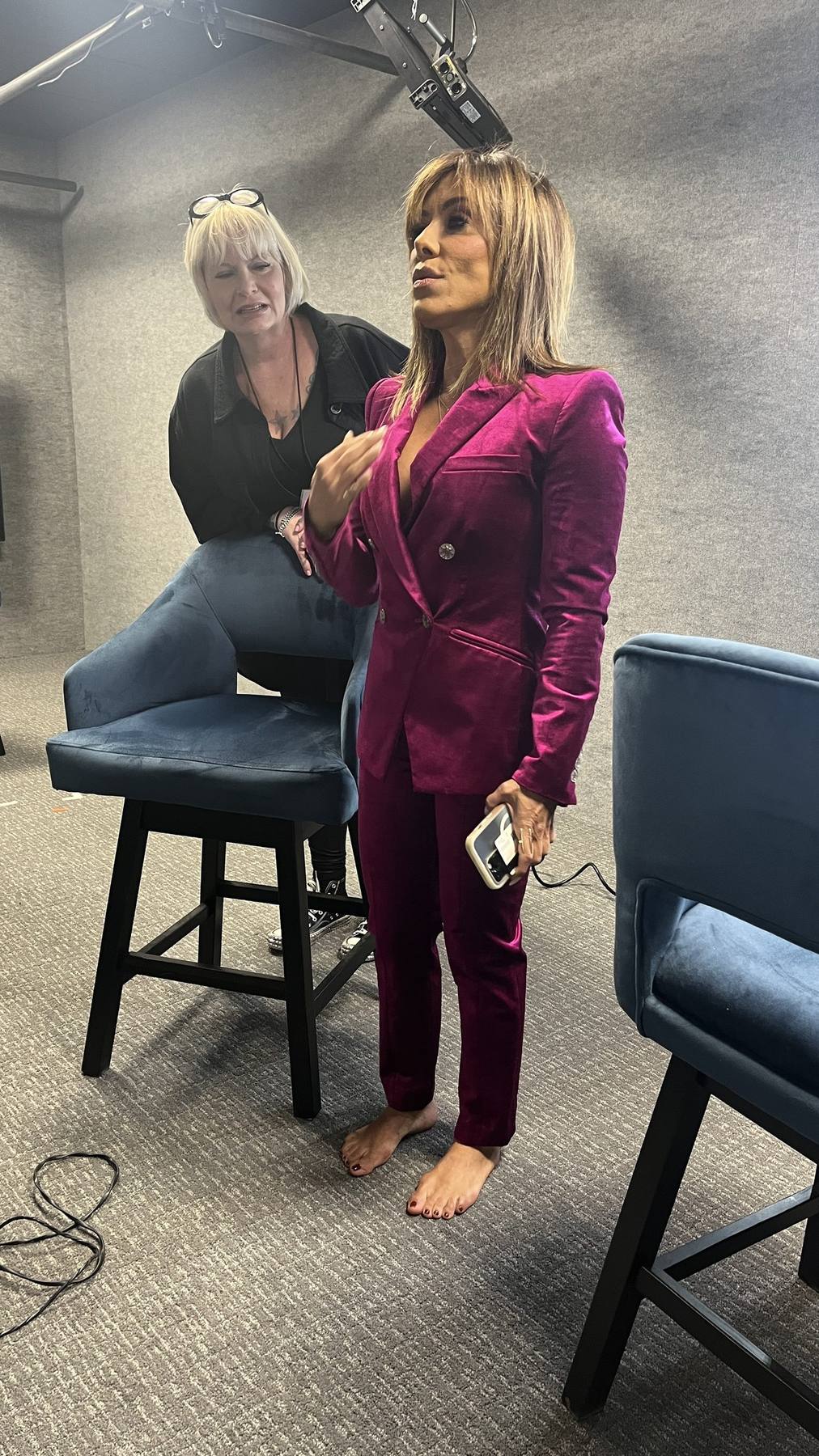 Guest fitting — magenta velvet suit