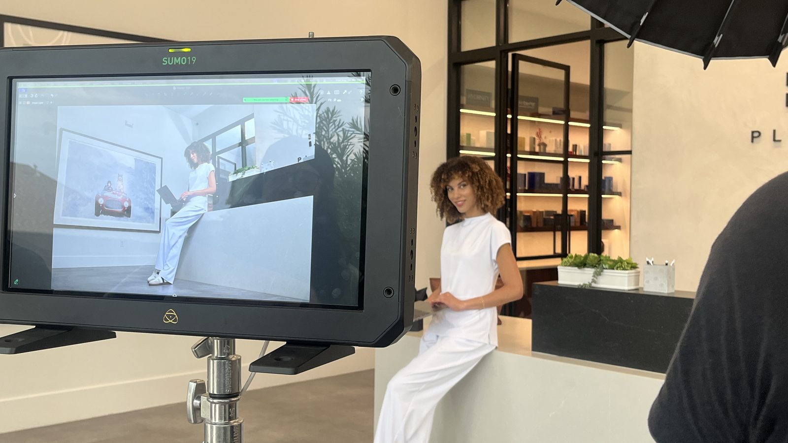 On set — styling the retail-environment shot